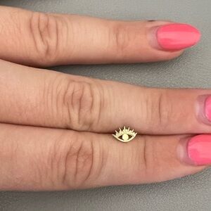 14k Gold Evil Eye Earring